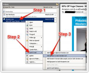 Outlook Mail Whitelisting Steps
